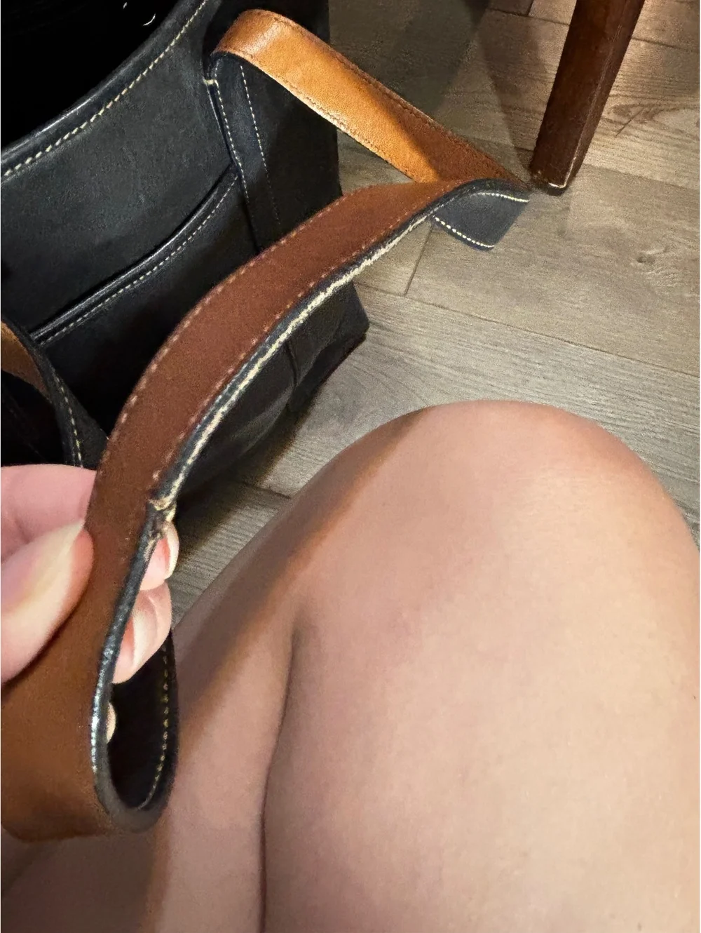 Vintage Coach Black Leather Tote Bag